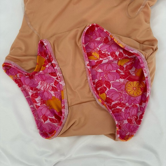 J Crew Women's 4 Bow One-Shoulder One-Piece Swimsuit in Pink Limone Floral Print - Picture 7 of 7